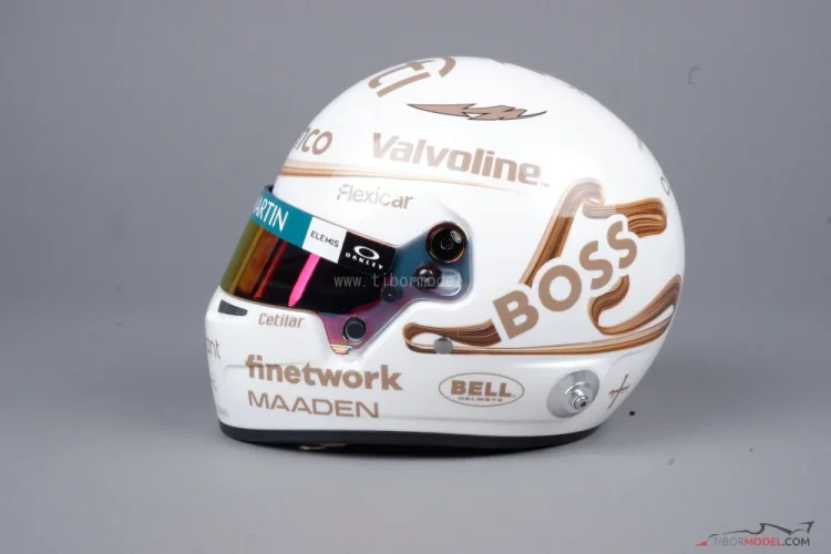 Fernando Alonso 2025 VC Číny mini prilba, Aston Martin, 1:2 Bell