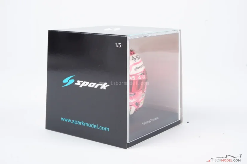 George Russell 2025 Miami GP mini helmet, Mercedes, 1:5 Spark