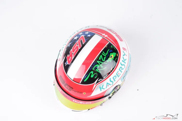Charles Leclerc 2019 VC USA+Brazília mini prilba, Ferrari, 1:2 Bell