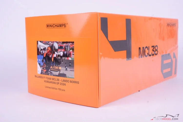 McLaren MCL38 - Lando Norris (2024), VC Maďarska, 1:18 Minichamps McLaren MCL38 - Lando Norris (2024), VC Maďarska, 1:18 Minichamps