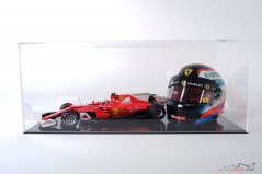 Showcase for a 1:18 scale model car + half scale helmet 1:2, Safe