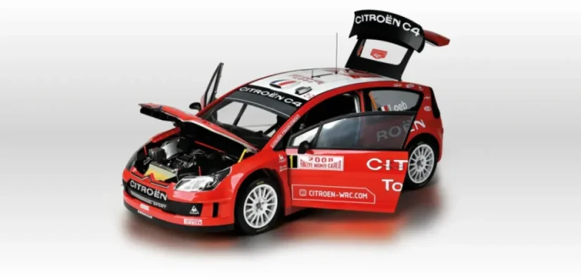 Citroen C4 WRC Sebastien Loeb Rally, stavebnica, 1:8 Ixo