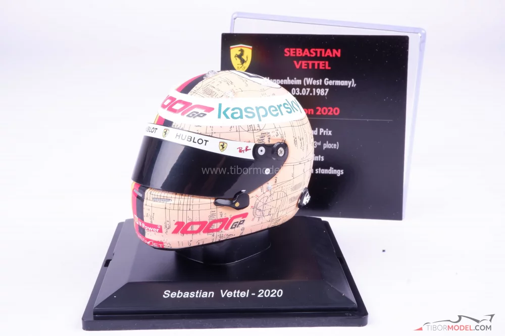 Sebastian Vettel 2020 VC Toskánska, Ferrari prilba, 1:5 Spark